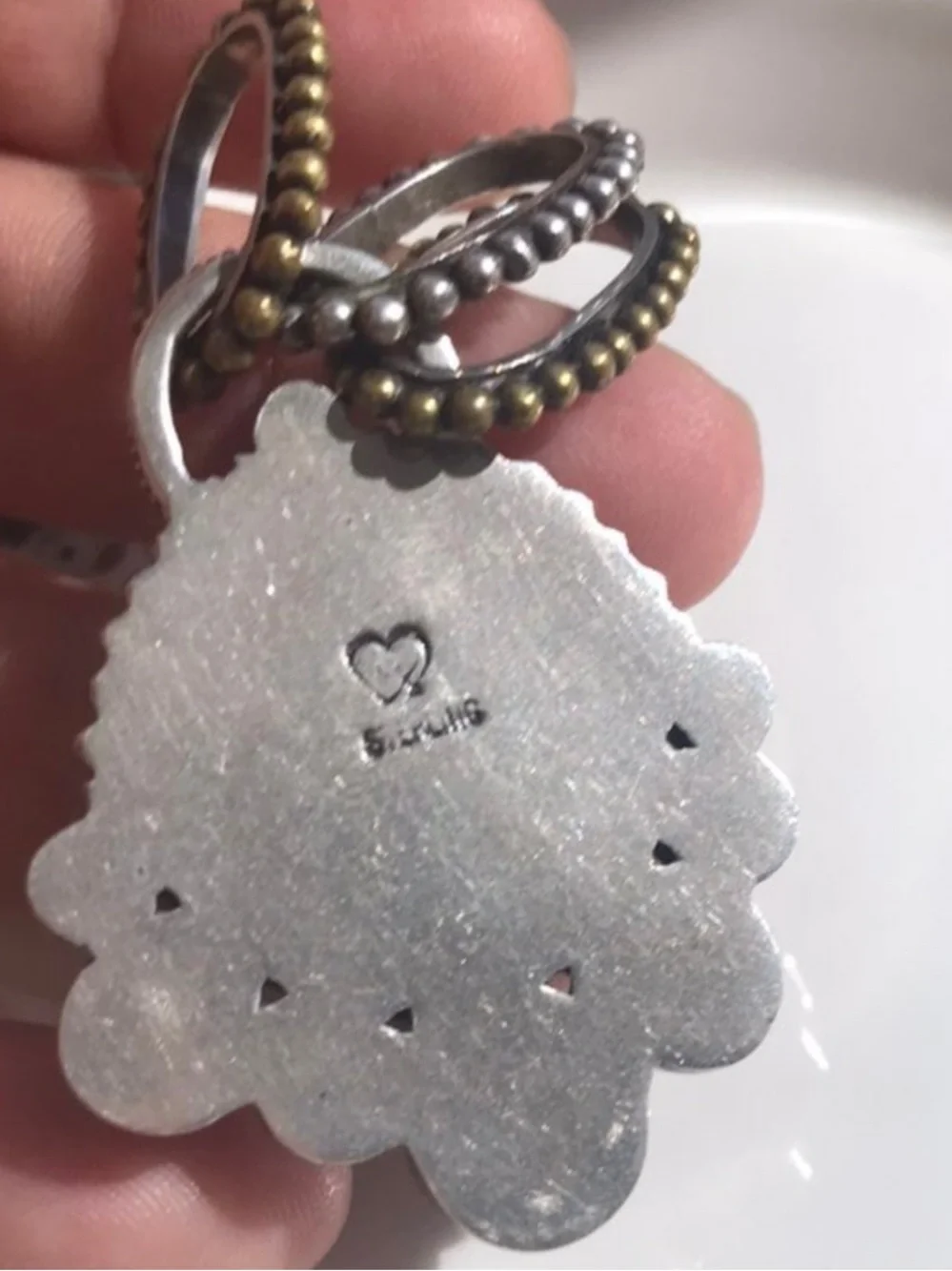 Mars and valentine sterling silver echo of the dreamer floral & gemstone pendant